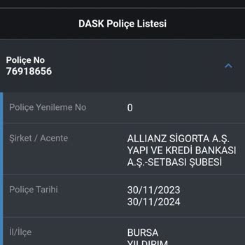 Yapı Kredi/Allianz Sigorta DASK Poliçe İptali Talebi