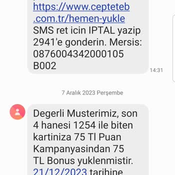 TEB 150 TL Bonus Yerine 75 TL Bonus Verdi Kampanyaya Uymadı.