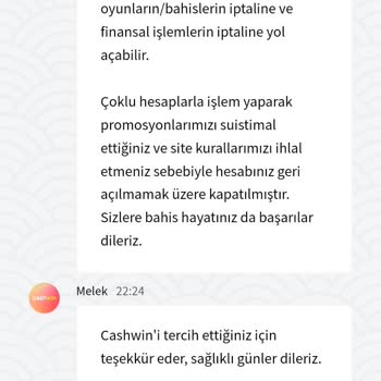 Cashwin Haksiz Hesap Silme