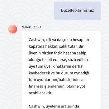 Cashwin Haksiz Hesap Silme