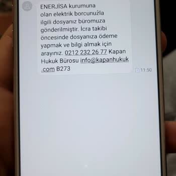 Enerjisa İstanbul Anadolu Yakası Elektrik Perakende Enerjisa Ve Kapan Hukuk SMS