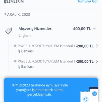 İş Bankası Tekrarlanan İşlem Mağduriyeti
