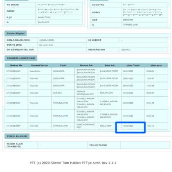PTT Kargo 7 Gündür Şubeden Teslim Edilmeyen Kargo