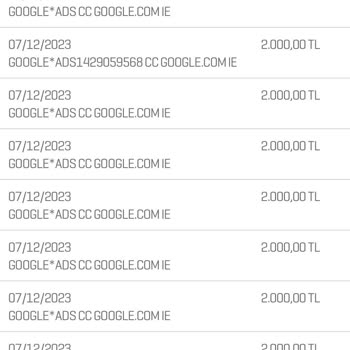 Google AdSense Google Ads Firmasının Kredi Kartımdan İzinsiz Para Çekmesi