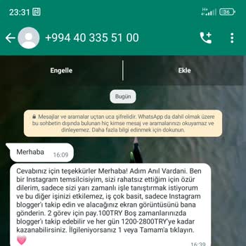 WhatsApp Tan Yabancı Numaralardan Gelen Mesajlar