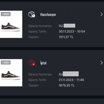 Sneaks Up Sipariş İptali Ve Kargolanmayan Ürün