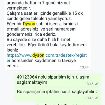 Dyson Elektrikli Süpürge İçin Temizlik Seti İade