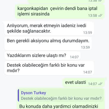 Dyson Elektrikli Süpürge İçin Temizlik Seti İade