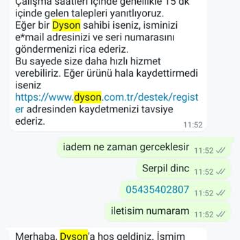 Dyson Elektrikli Süpürge İçin Temizlik Seti İade