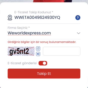 We World Express Kargo Takip Sorunu