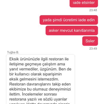 Yemek Sepeti'nden Sipariş Verdiğim Yemek