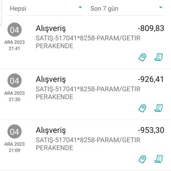 Getir Bilgim Dışında İşlem