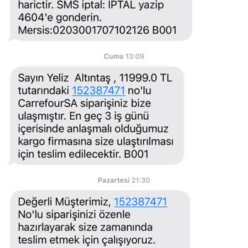 Carrefour SA Ödemesini Aldığı Siparişi Tek Taraflı İptal Etti