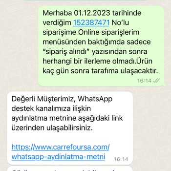 Carrefour SA Ödemesini Aldığı Siparişi Tek Taraflı İptal Etti