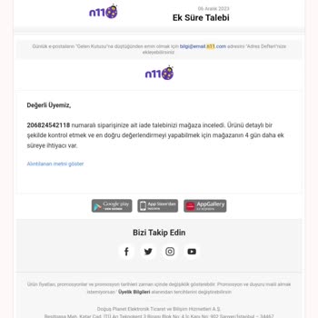 60 Gündür İade Yapmamak İçin Türlü Bahanelerin Arkasına Sığınan N11