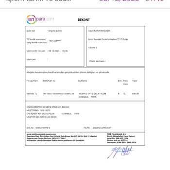 Decathlon Kartımdan Para Çekmesine Rağmen Siparişim Tamamlanmadı