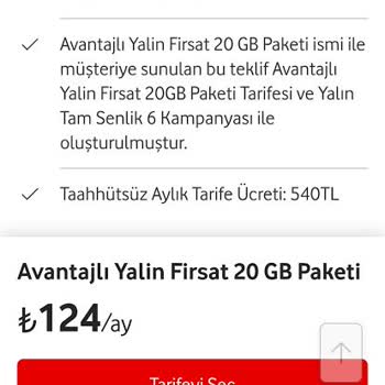 Vodafone Yeni Aldığım Hat Tarifemi Değiştirdi