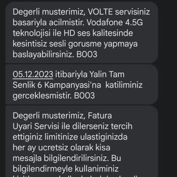 Vodafone Yeni Aldığım Hat Tarifemi Değiştirdi
