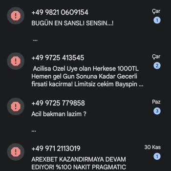 Vodafone Spam Mesajlar Yurt Dışı