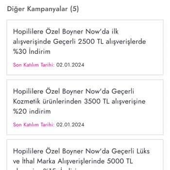 Boyner Now Da Hopi Kampanyayı Kullanamıyorum