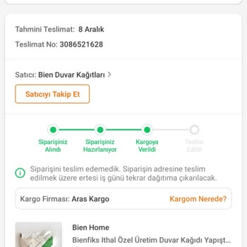 Aras Kargo Getirilmeyen Kargo Bir Haftadır Uğraşıyorum