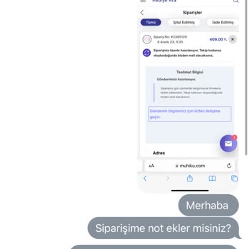 Muhiku Ürüne Not Eklenmemesi