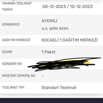 U. S. Polo Assn Firmasının Kargo Şirketini Değiştirmesi Gerektiği...