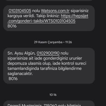 Watsons Paramı Vermiyorlar Tarihi Geçmiş Ürün Yolluyorlar