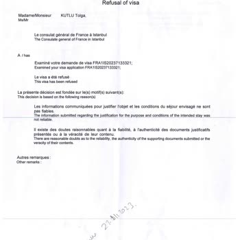 VFS Global Fransa Vizesi Ret Kararına İtirazı Nereye Yapacağımı