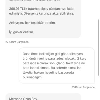HepsiPay İade Edilmeyen Para