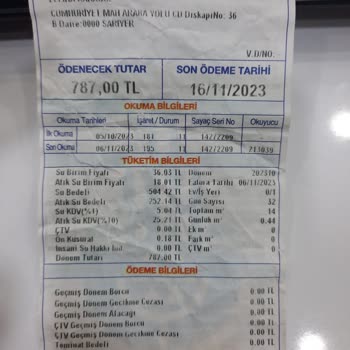 Yanlış Okuma Sonucu Fazla Gelen İSKİ Faturası