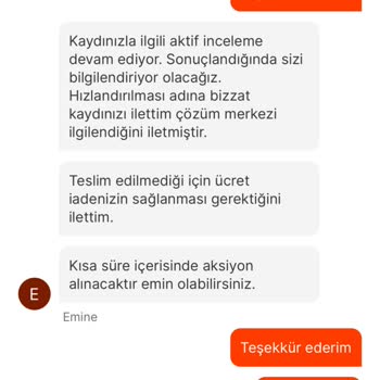 Migros Yemek Siparişim Teslim Edilmedi Para İadesi Alamıyorum.