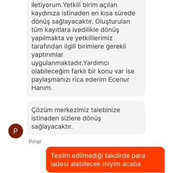 Migros Yemek Siparişim Teslim Edilmedi Para İadesi Alamıyorum.