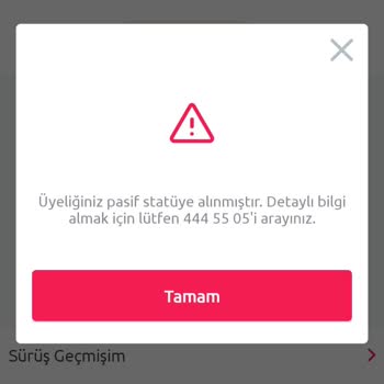 Tiktak Üyeliğim Pasif Duruma Alınmış