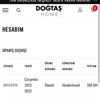 Doğtaş Mobilya Ürün Tesliminin Yapılmaması