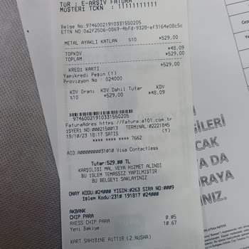 A101 Tarafından Teslim Edilmeyen Ürün