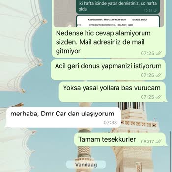 Dmr Car Araç Kiralama Depozito Geri Ödemeyi Alamadım!