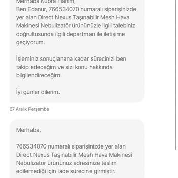 Vitaminecza Teslim Edilmeyen Ürün