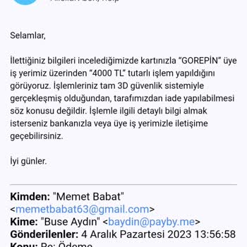 Gorepin Yanlışlıkla Çift Ödeme Mağduriyeti