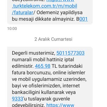Türk Telekom Alo Demeden Fatura Geldi
