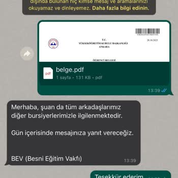 Vakıflar Genel Müdürlüğü Besni Eğitim Vakfı Bursu