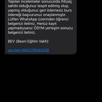 Vakıflar Genel Müdürlüğü Besni Eğitim Vakfı Bursu