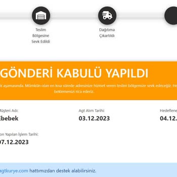 AGT Kurye (aynigunteslim.com) Kargo Kaybı Ve İletişim Sorunu