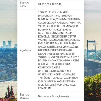 İstanbul Kart Fazla Ücret Çekimi Ve Çözümsüzlüğü