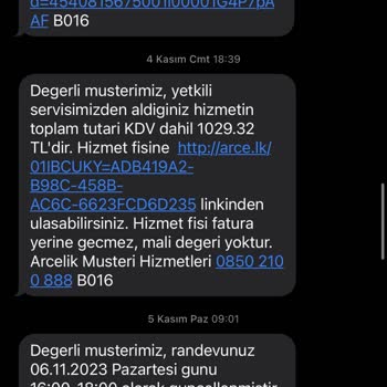 Arçelik Tamiri Olmayan Beyaz Esya