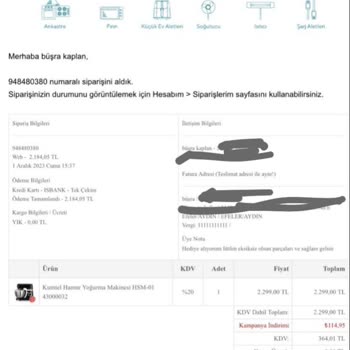 Kumtel Ürün Teslim Edilmedi Ürünüm Ortada Yok
