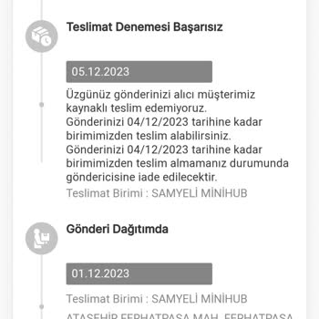Trendyol Bilgim Dışında İade Talebi Oluşturdu