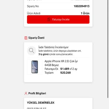Vodafone Yenilenmiş Telefon Aldım Ve İptal Etmiyorlar