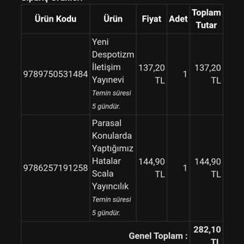 Kitapmatik.com.tr Sipariş Tedarik Edilmemesi