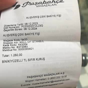 Paşabahçe Para İadesi Yapılmaması